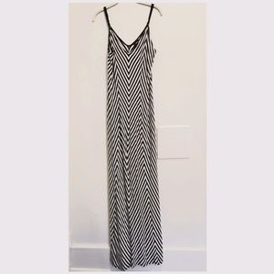 Mossimo black and white striped maxi dress
